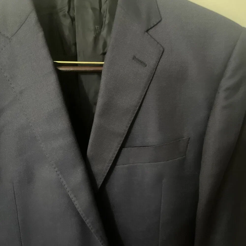 Jos A Bank Reserve 41L Blazer Sport Coat Navy Italian Cerruti Wool Made in USA